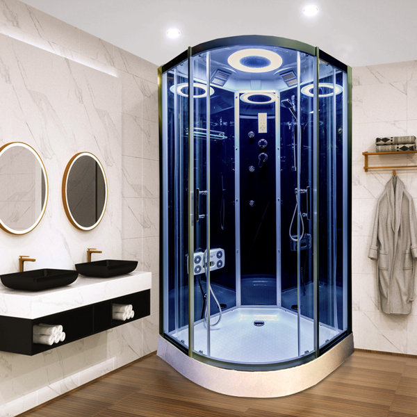 Royal Home Showers 39.50 W x 86" H Round Sliding Steam Shower & Reviews